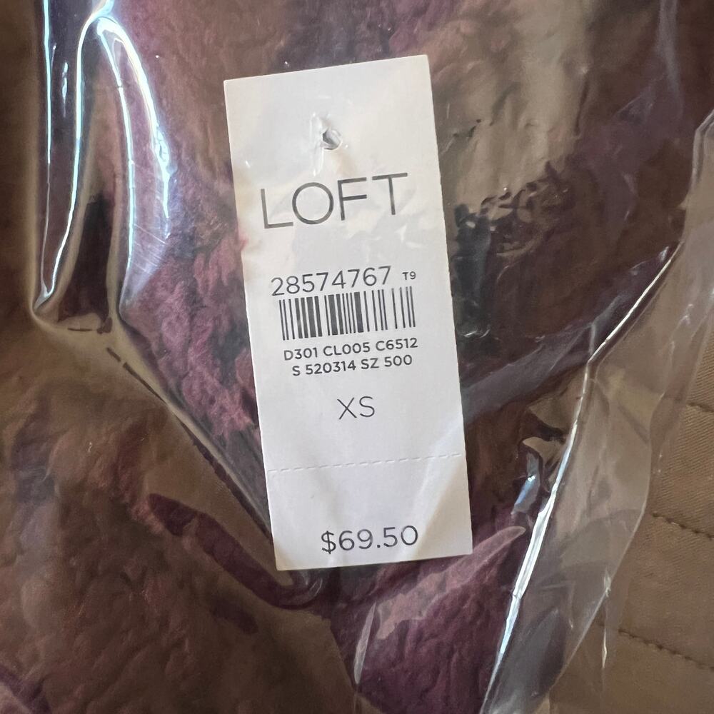 NWT LOFT Burgundy/Wine Fleece Cowl Neck Soft Knit Top - Picture 8 of 9